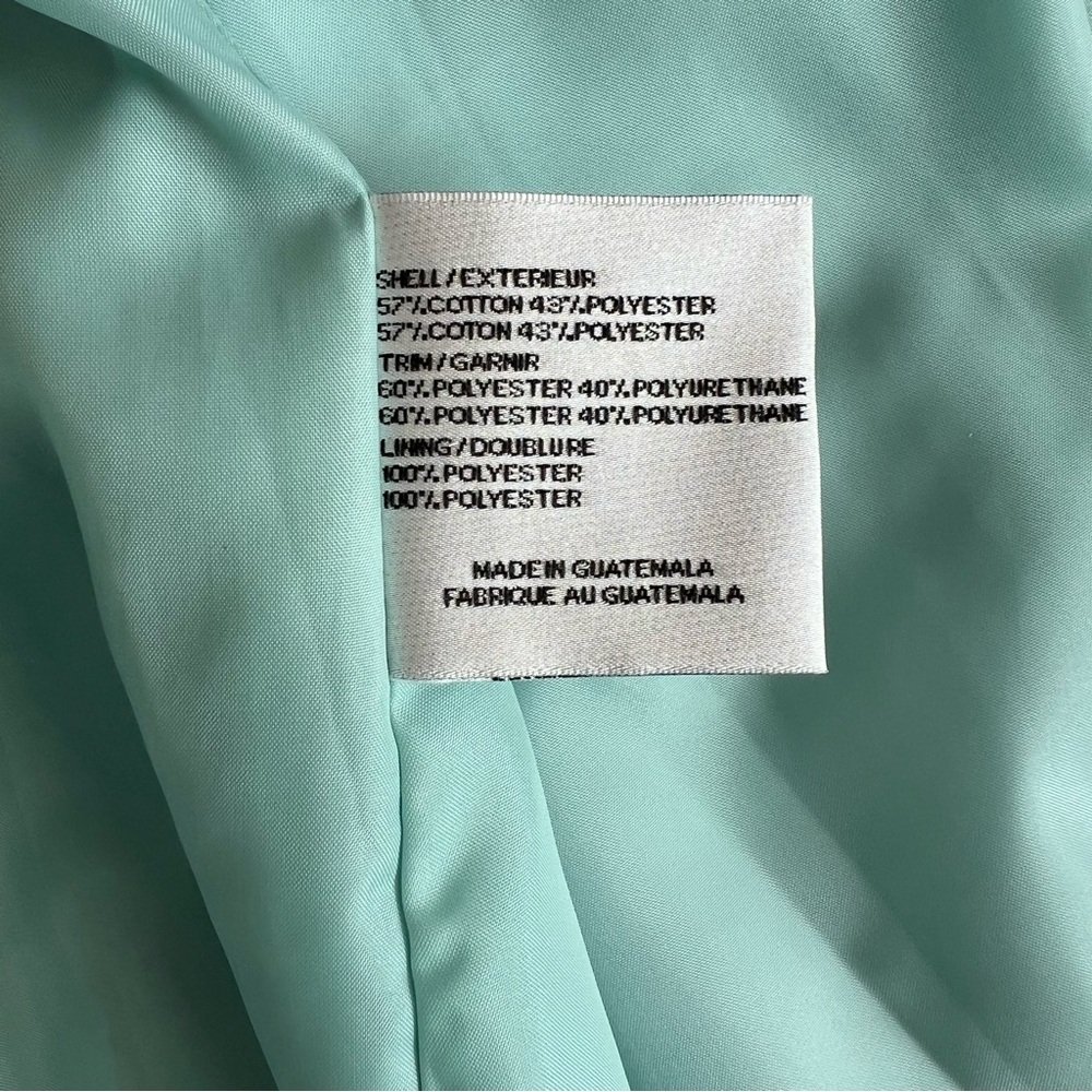 DKNY Women's Belted Faux Leather Trim Mint Green Trench Coat - XL - Picture 6 of 8